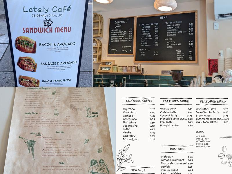 Lately Café/Bistro/Bar Menu