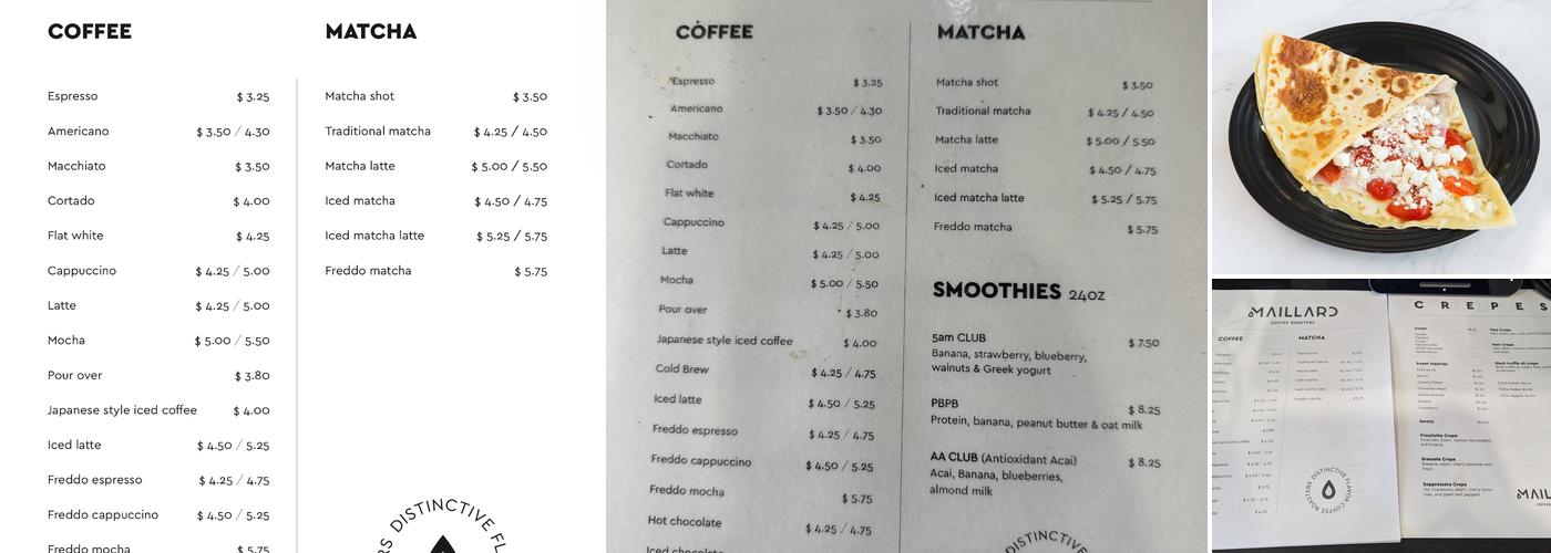 Maillard Menu