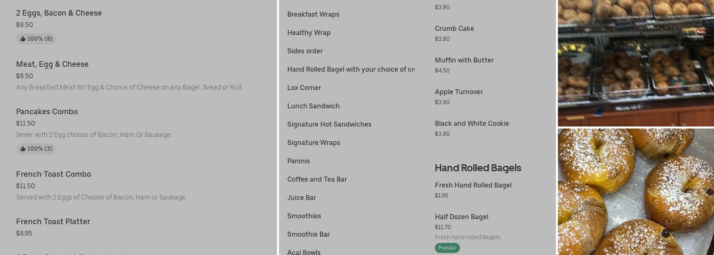 Super Bagel Cafe Menu