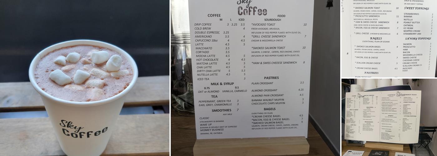 Sky Coffee Shop Menu