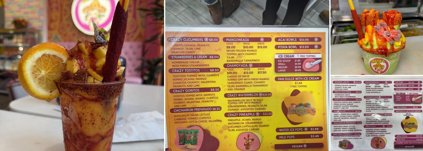 Mayas Snack Bar Menu