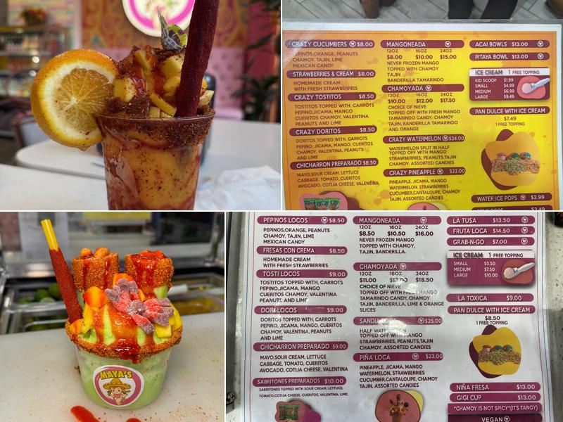 Mayas Snack Bar Menu