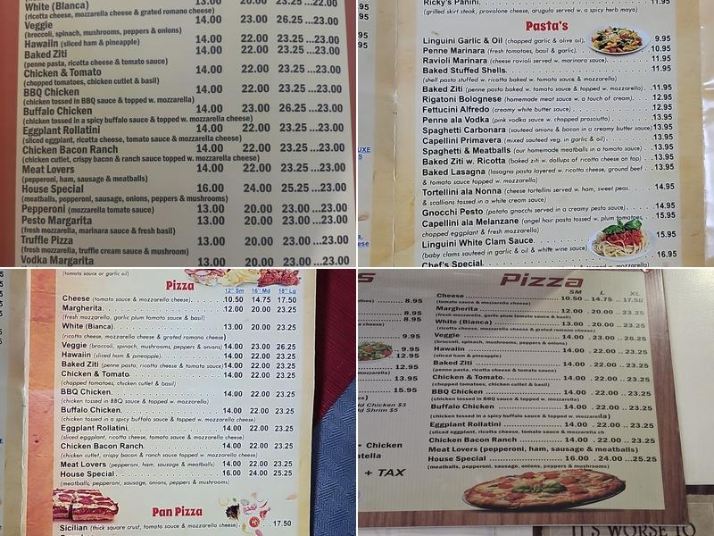 Ricky’s pizza Menu