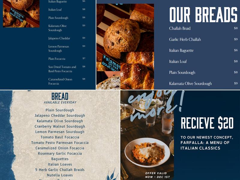 True Blue Butcher and Baker Menu