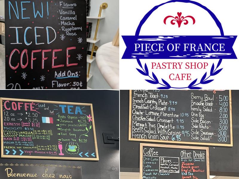 Piece of France Pastry Shop Cafe Menu