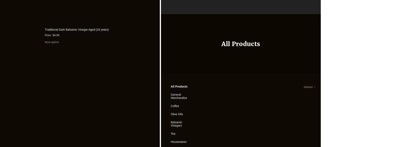 Gilmore's Mercantile Menu