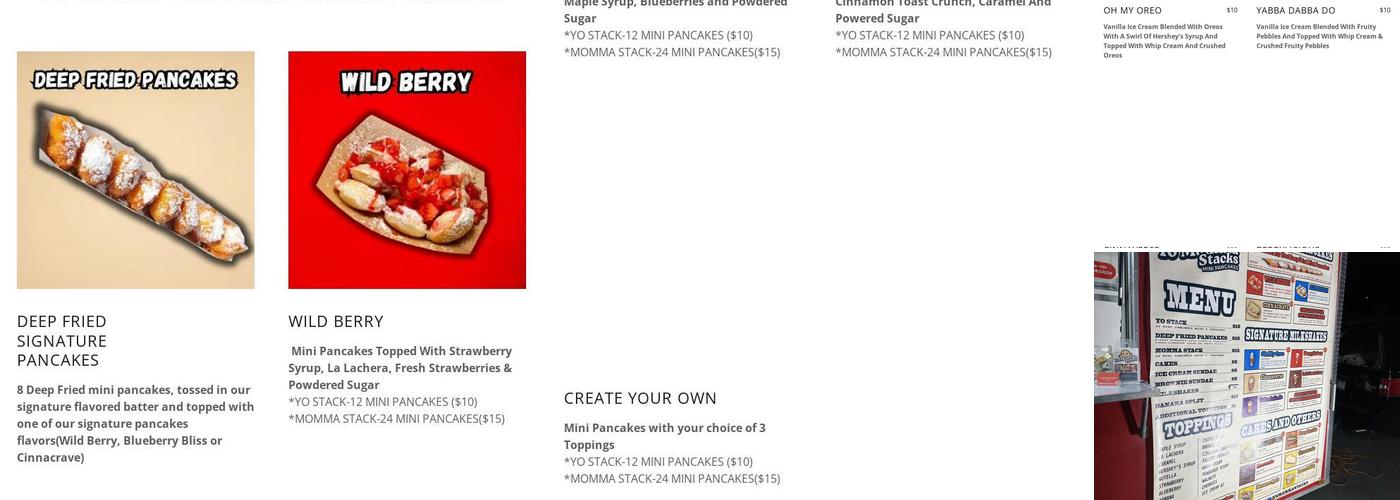 Yo Momma Stacks Menu