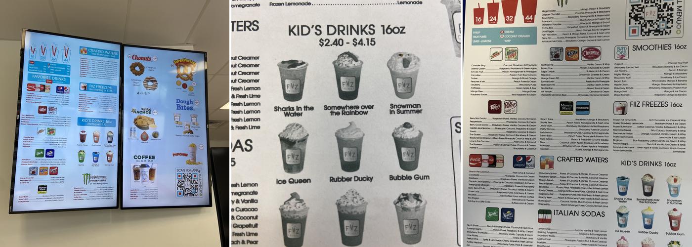 FiiZ Drinks Menu