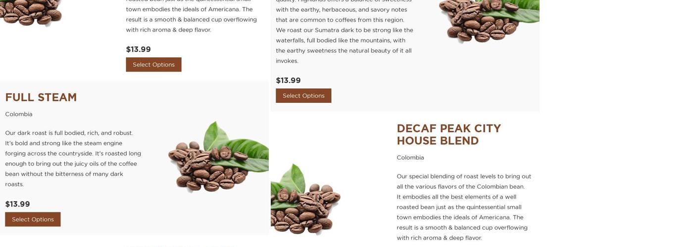 Peak City Coffee Menu