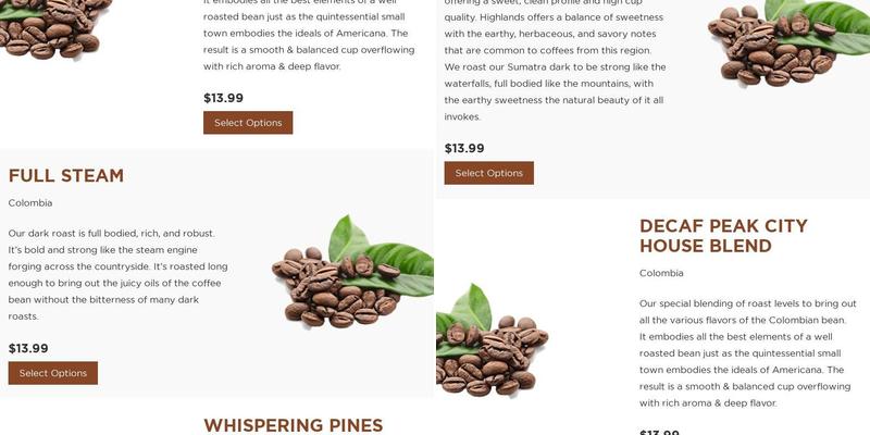 Peak City Coffee Menu