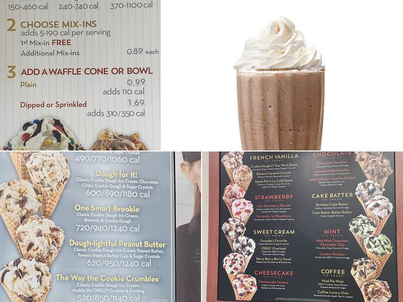 Cold Stone Creamery Menu