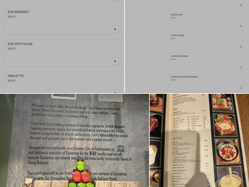 Baklava Home Menu