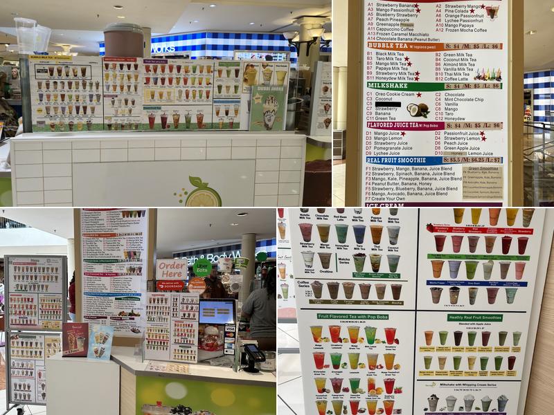 Refresh Tea Menu