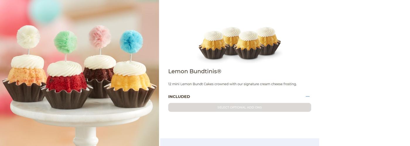 Nothing Bundt Cakes Menu