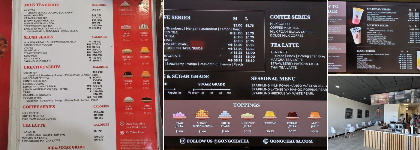 Gong cha Menu