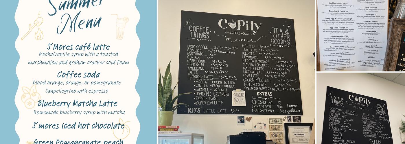 Cupily Coffeehouse Menu
