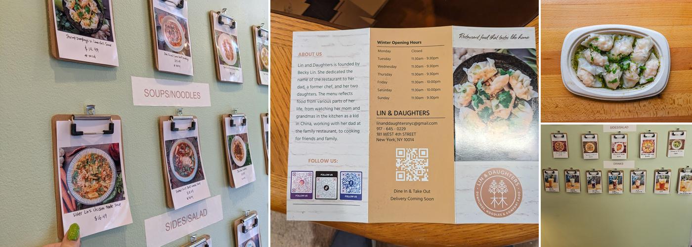 Lin & Daughters Menu
