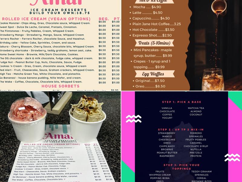 Amai Ice Cream Menu