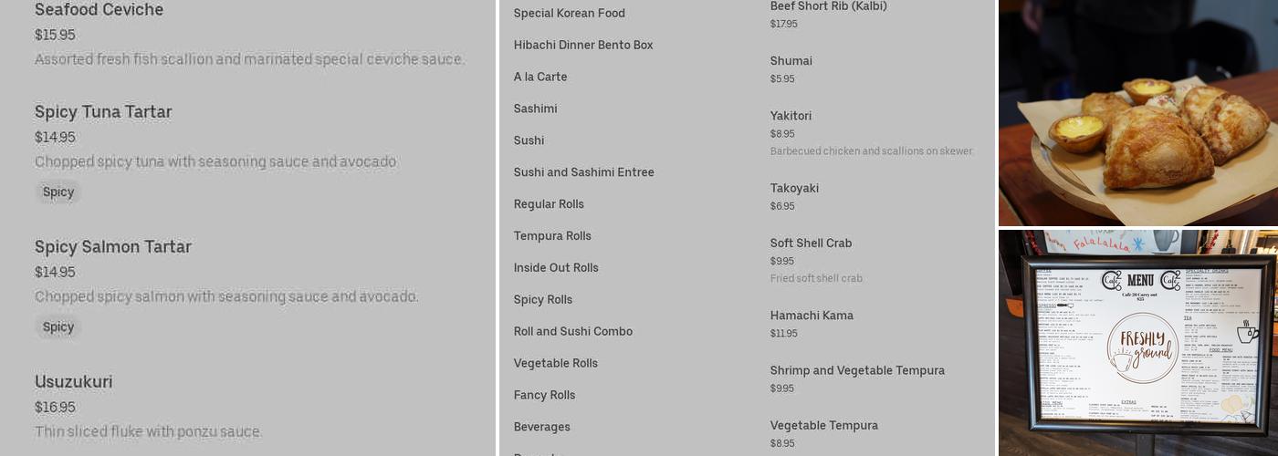 Cafe 26 Menu
