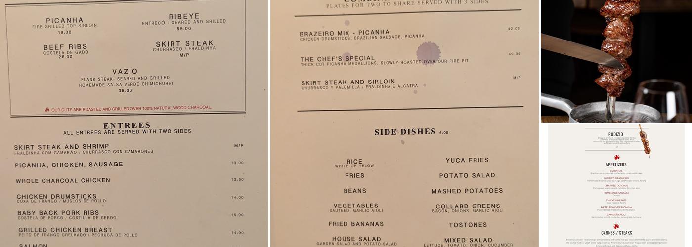 BRAZEIRO Churrascaria & Rodizio Menu