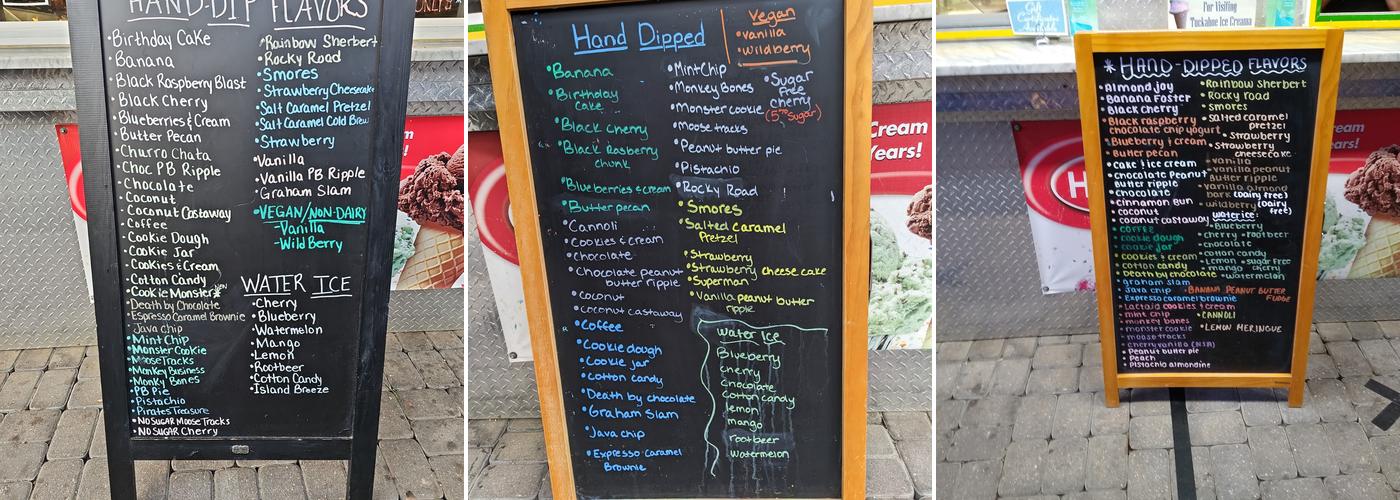 Tuckahoe Ice Creama Menu