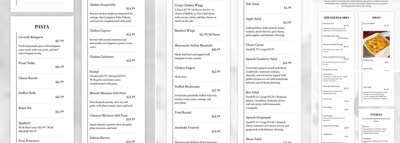 R'Ortega's Grill & Bar LLC Menu