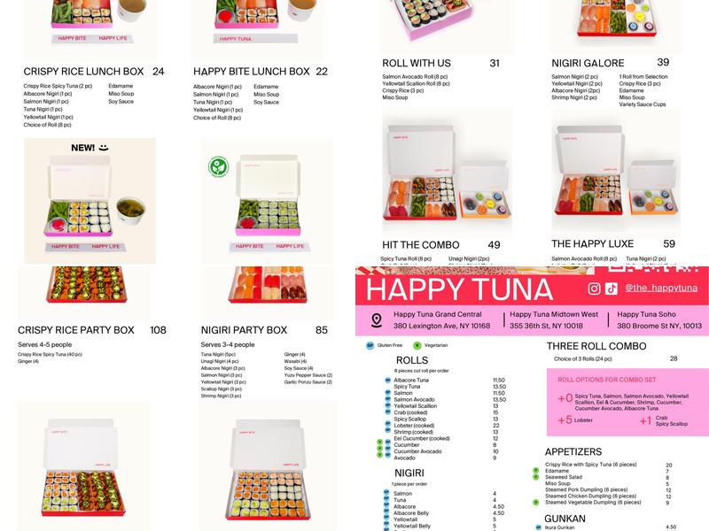 Happy Tuna Sushi & Crispy Rice Menu