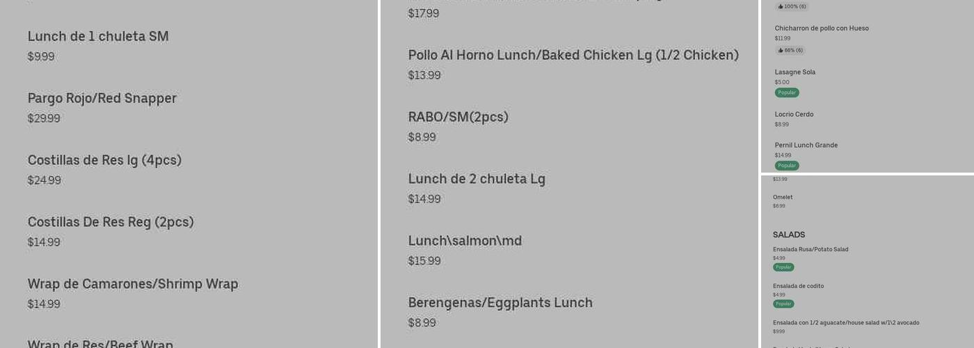 Valentina’s kitchen Menu