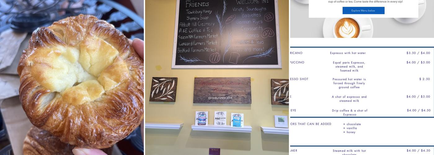 Woodman's Artisan Bakery Menu