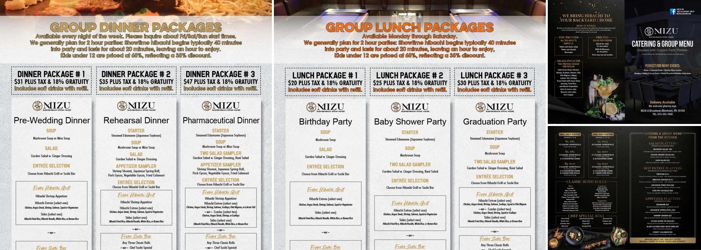 Mizu Sushi & Hibachi Steakhouse Menu