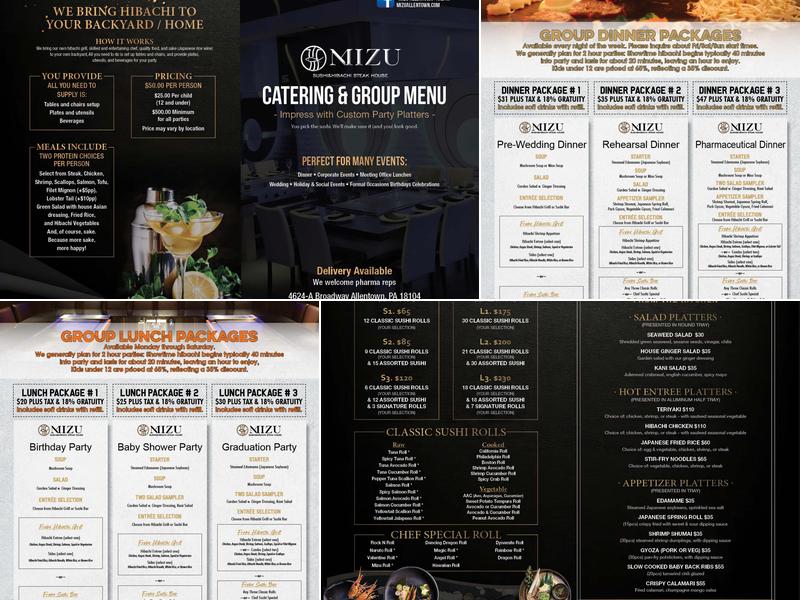 Mizu Sushi & Hibachi Steakhouse Menu