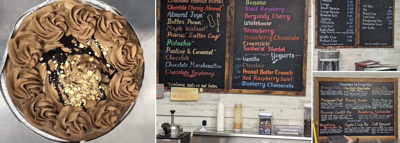 Manning's Farmhouse Ice Cream Shoppe Menu