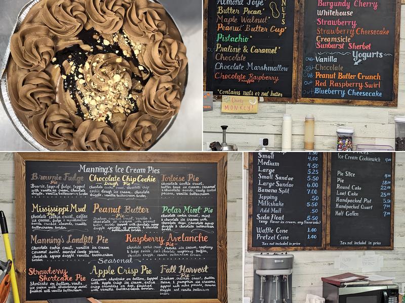 Manning's Farmhouse Ice Cream Shoppe Menu