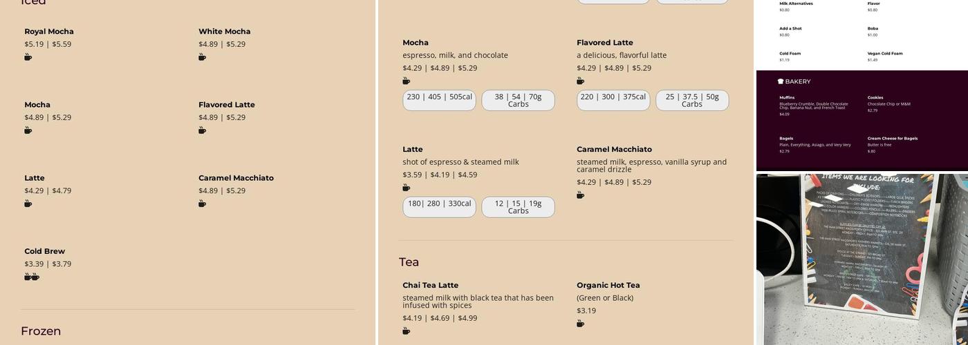 King's Street Cafe Menu