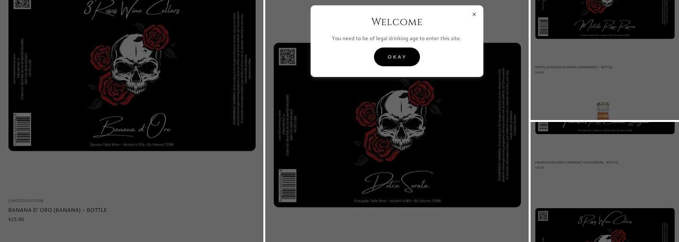 3 Roses Wine Cellars Menu