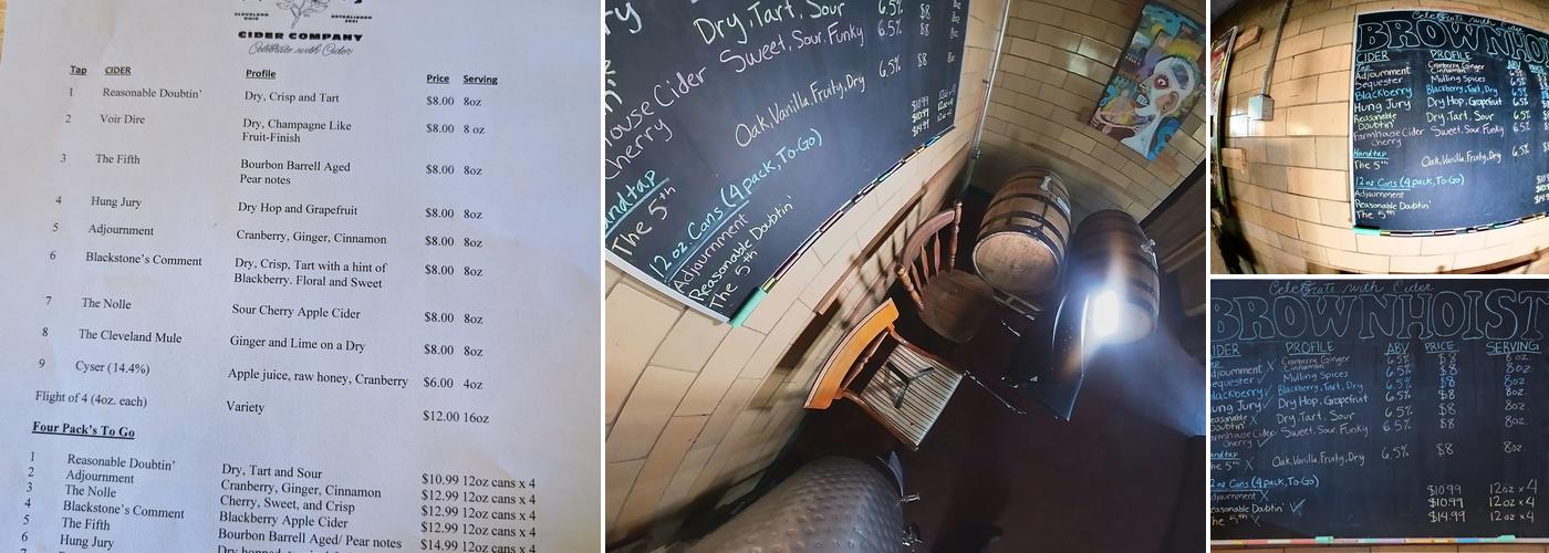 The Brownhoist Cider Company LLC Menu