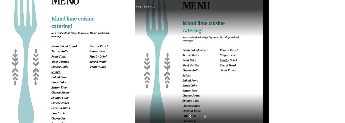 Island Lime Cuisine Catering & Bakery LLC Menu
