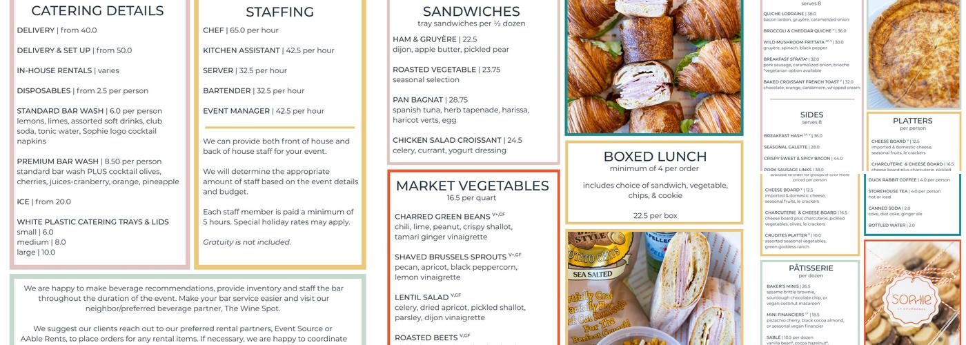 Sophie La Gourmande Menu