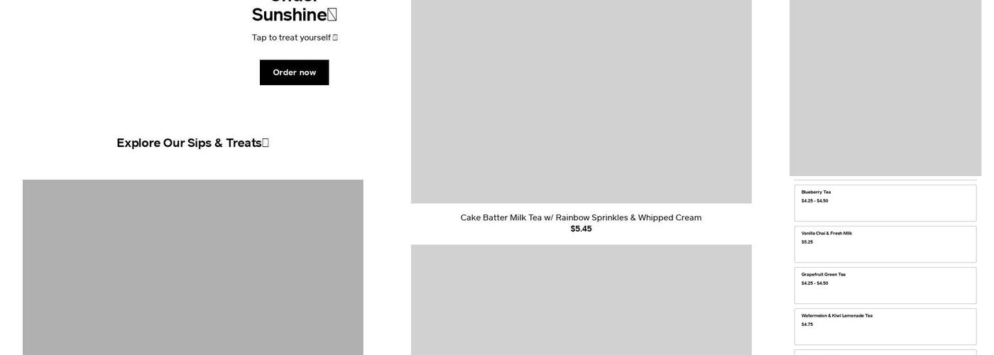 Ming's Bubble Tea Menu