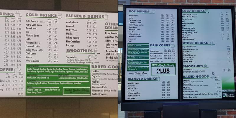 Glacier View Coffee Menu