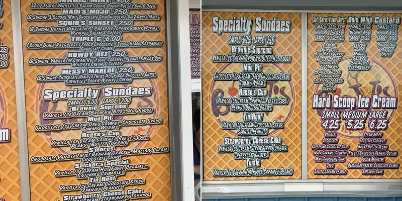 Big V's Ice Cream LLC Menu
