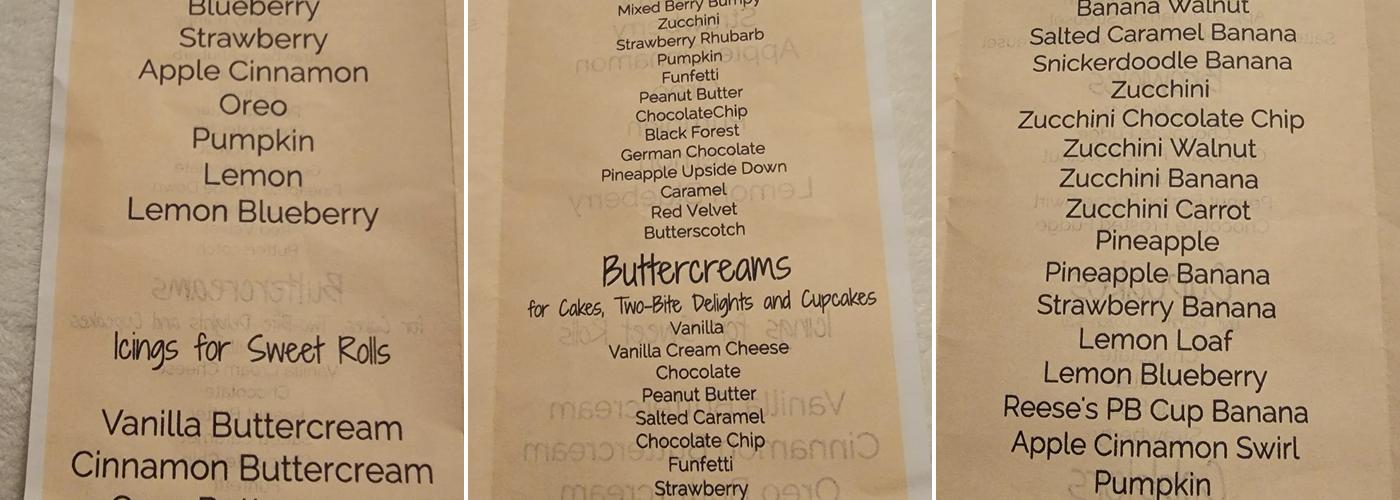 Sweets on the EDG Menu