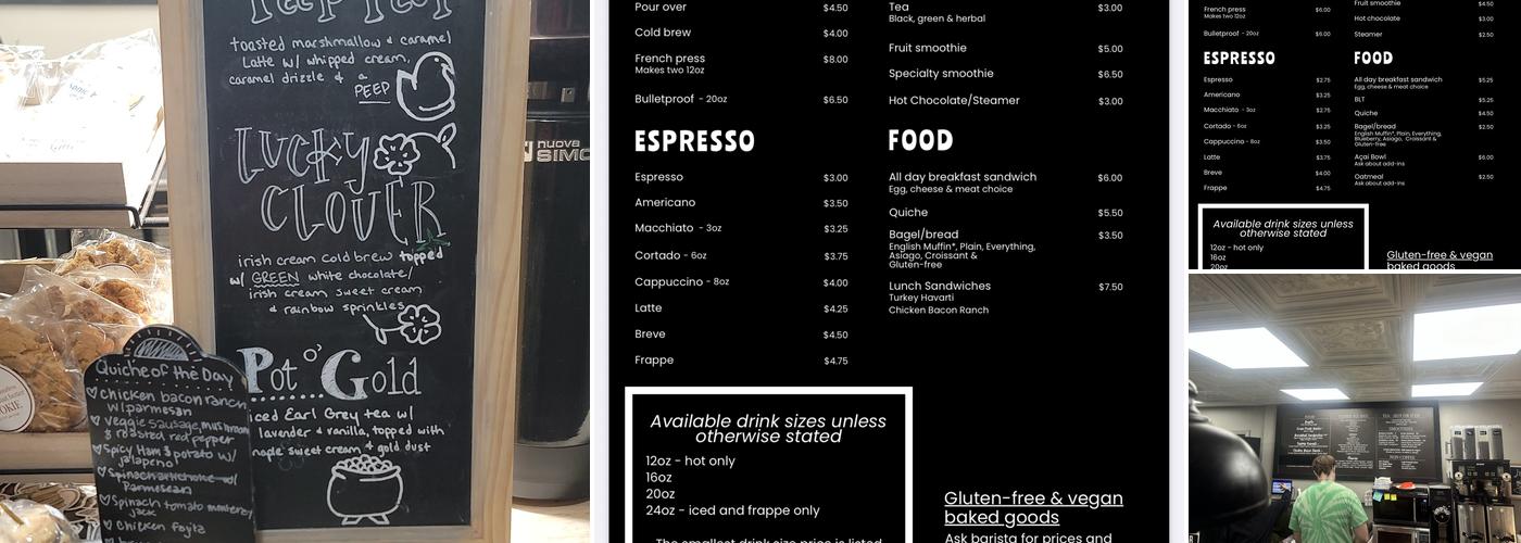 Coffee Hub Centerville Menu