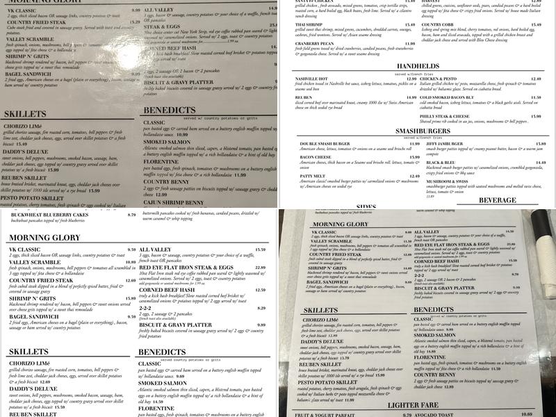 Valley Kitchen Menu