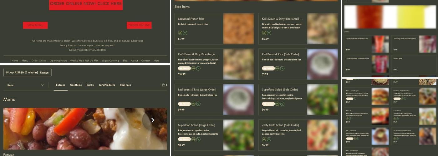 Kei's Vegan Eatz Menu