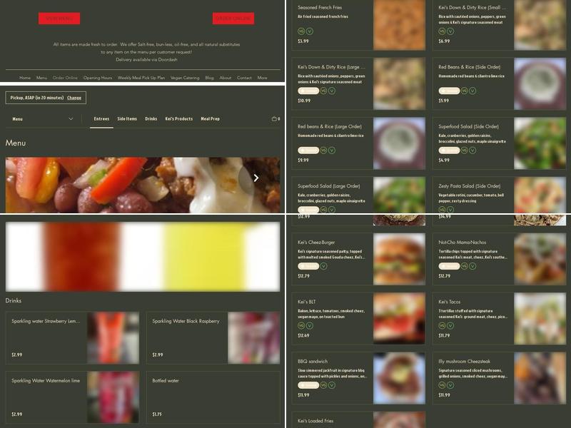 Kei's Vegan Eatz Menu