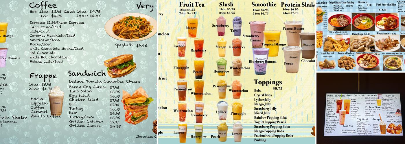 Bubble Bee Menu