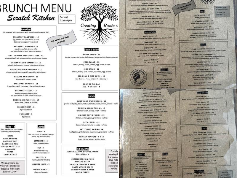 Creating Roots LLC Menu
