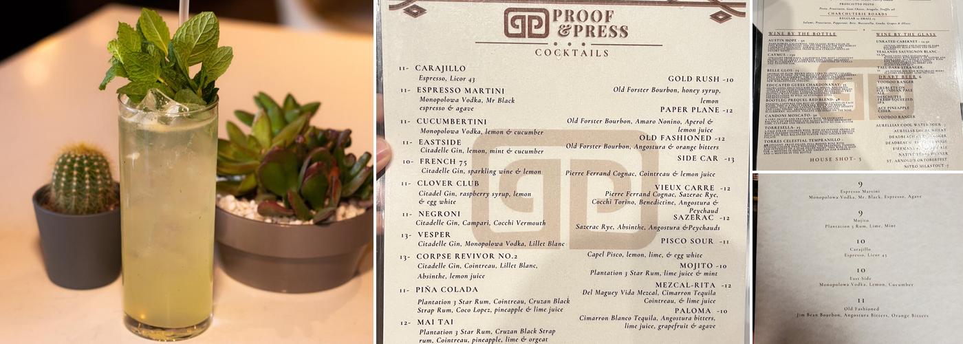 Proof & Press Menu