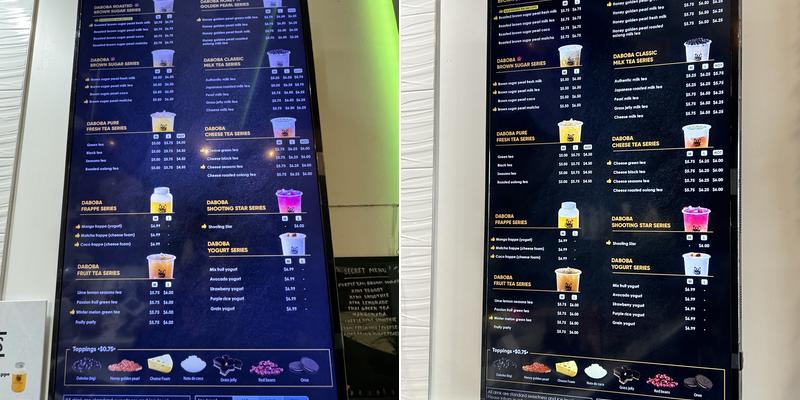 Daboba Menu